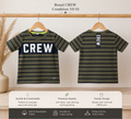 Crew Boys Olive Green Striped T-Shirt | Soft Cotton | Condition 10/10
