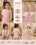 Netbaby Pink Denim Dangri Dress for Girls | 10/10 Condition