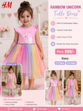 Girls Rainbow Unicorn Tulle Party Dress – Cute & Colorful Frock