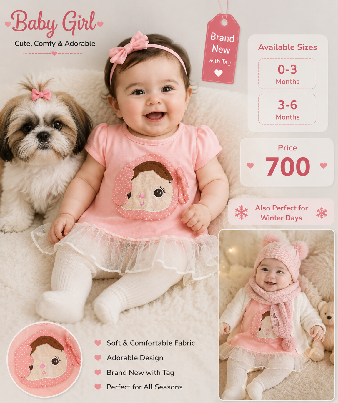 Baby Girl Pink Cute Dress