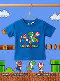 Super Mario Boys Blue Graphic T-Shirt – Condition 10/10