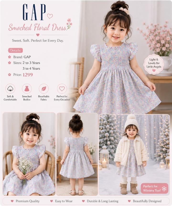 GAP Smocked Floral Dress