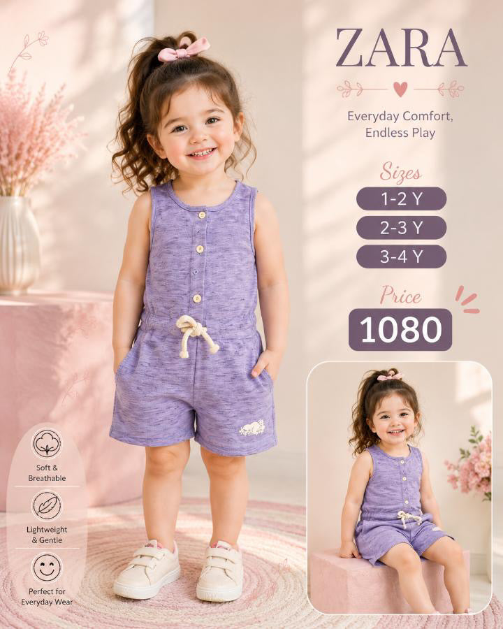 Zara Girls Purple Casual Romper