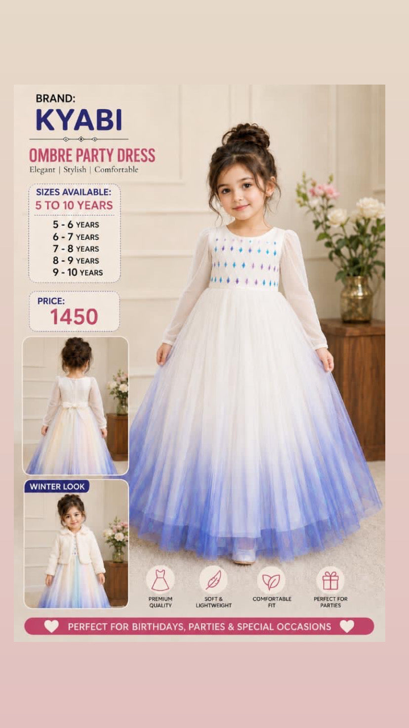 KYABI Ombre Tulle Party Dress for Girls