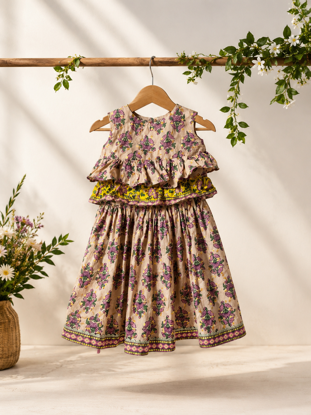 Leisure Club Floral Maxi Suit for Girls – Size 9–12 Months | Premium Quality