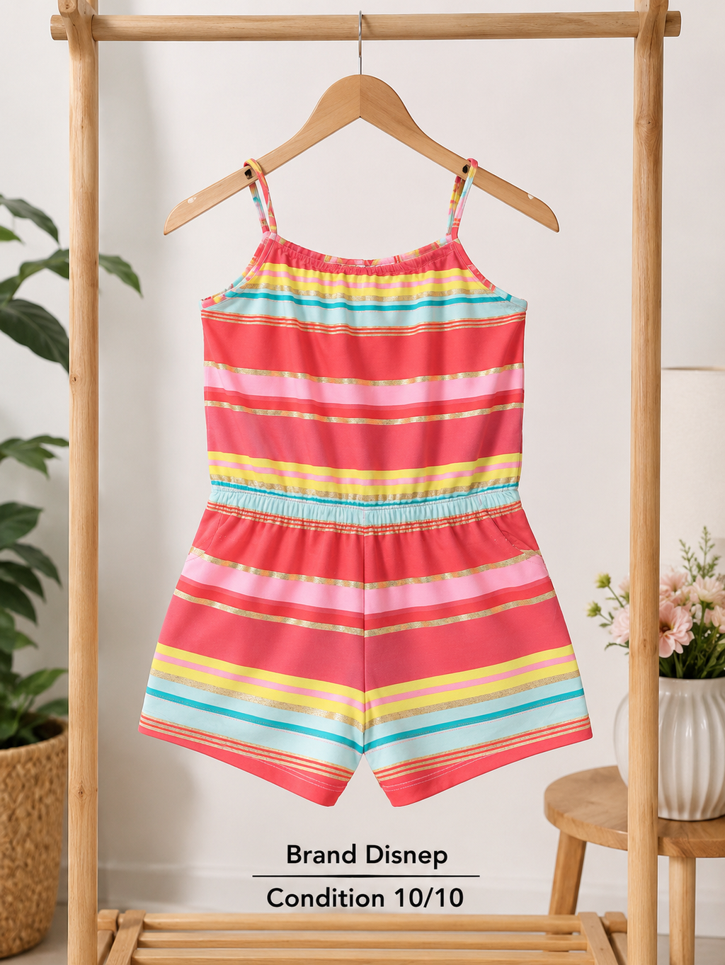 Disney Girls Striped Summer Romper