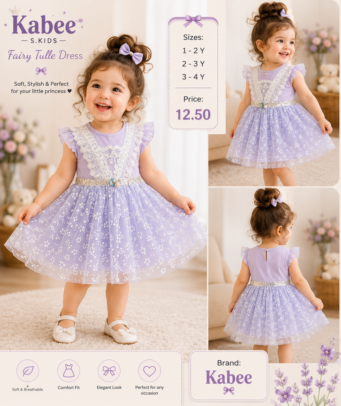 KABEE Fairy Tulle Dress – Purple