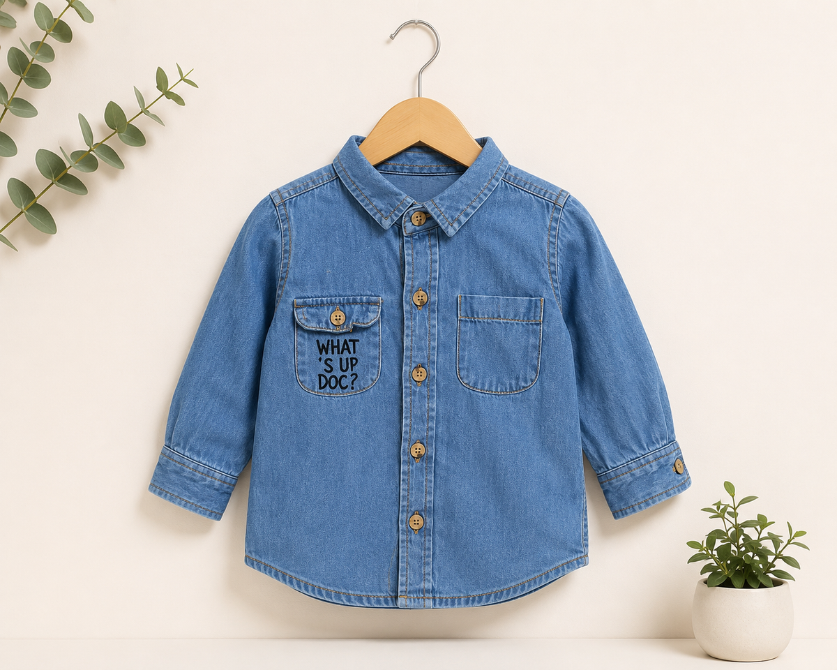 Kids Blue Denim Button-Up Shirt