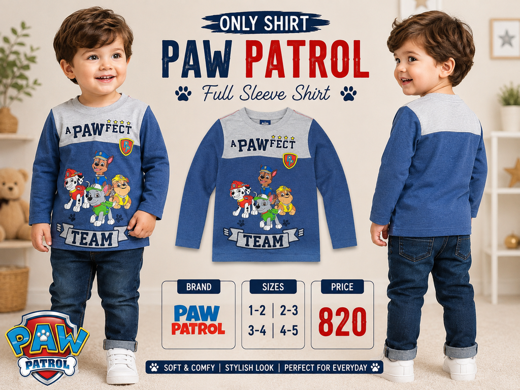 Paw Patrol Kids Full Sleeve Printed Shirt
