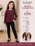 Kiabi Girls Sequin Flower Top