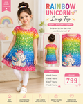 Rainbow Unicorn Girls Long Top