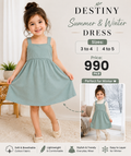 Girls Mint Green Summer & Winter Dress