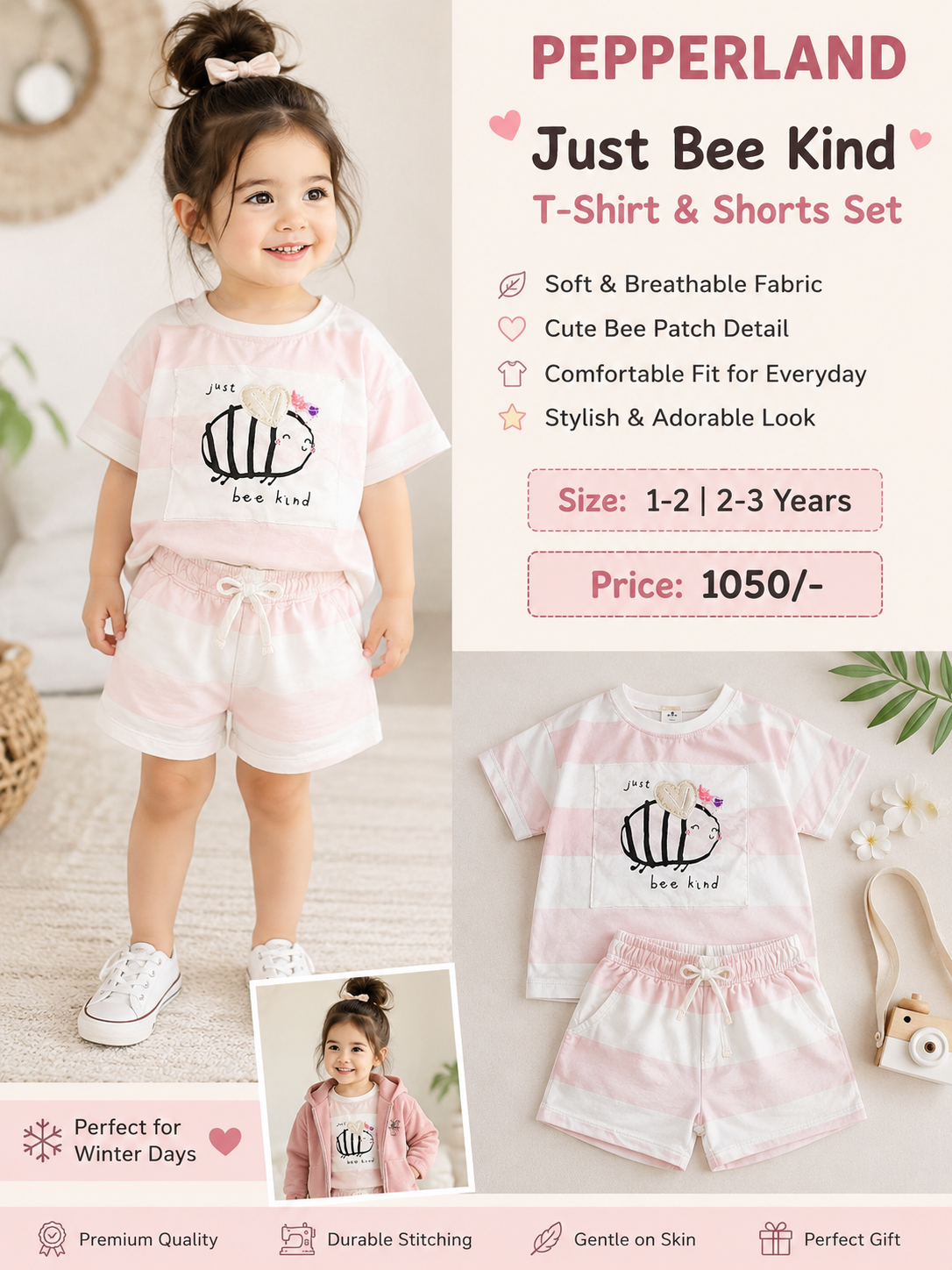 Pepperland “Just Be Kind” T-Shirt & Shorts Set