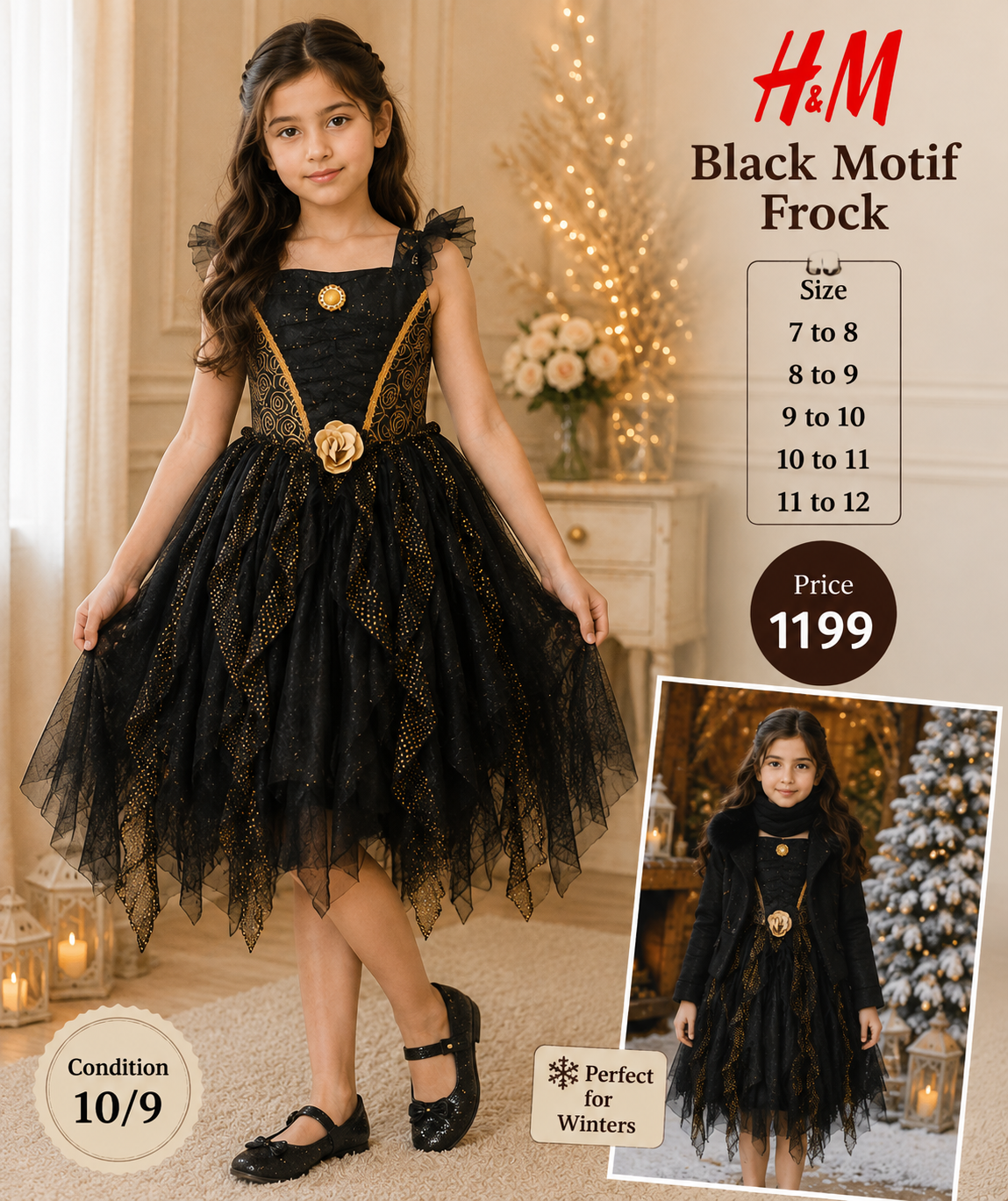 H&M Black Motif Frock