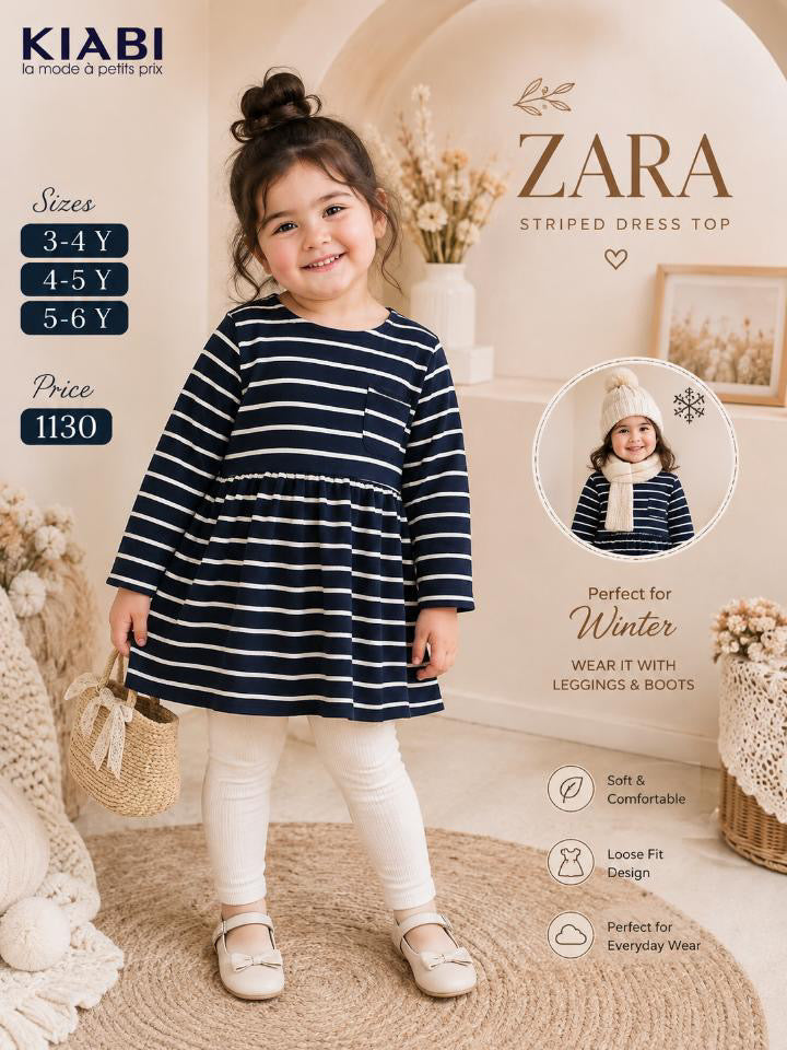 Zara Girls Striped Dress Top