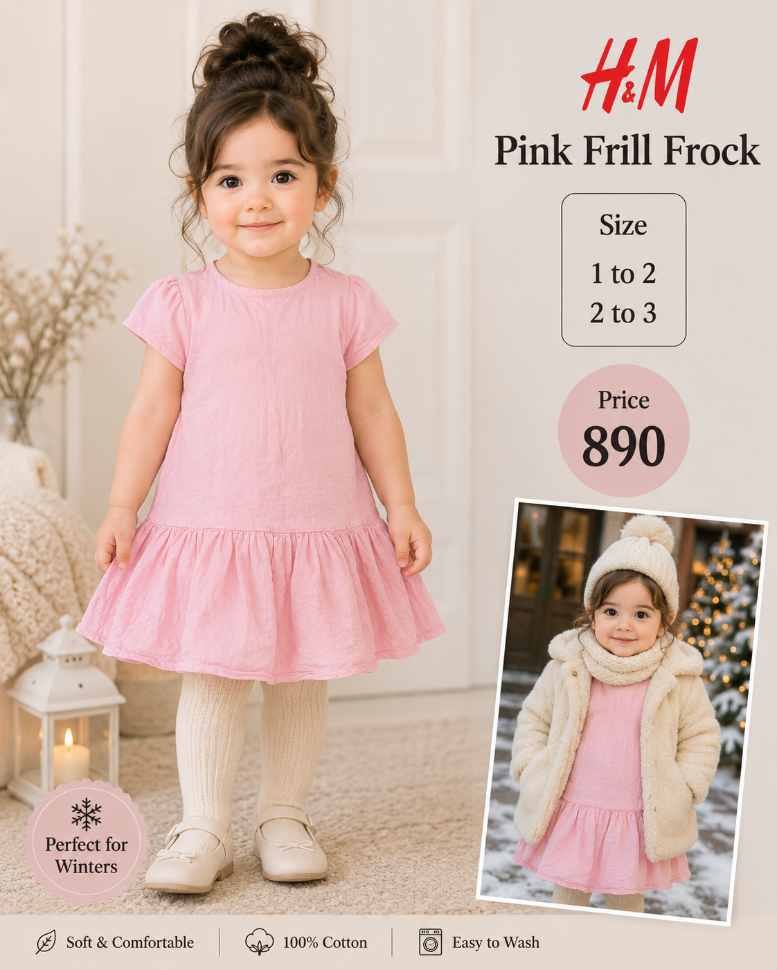 H&M Pink Frill Frock
