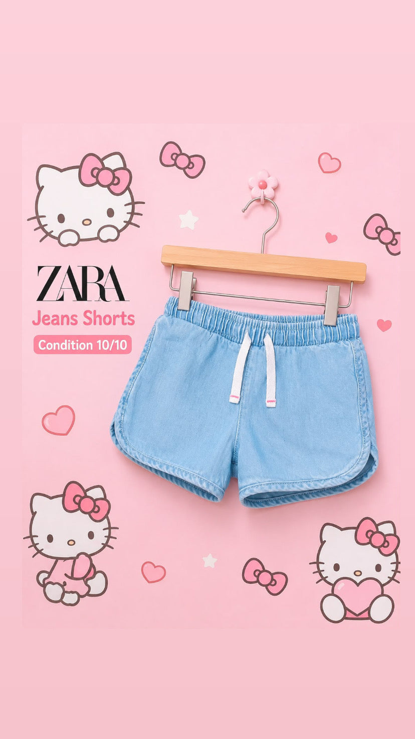 Zara Girls Light Blue Denim Shorts – Condition 10/10