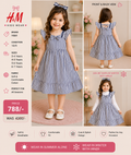 H&M Blue Stripe Bow kintted Dress