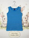 KIABI Boys Blue Striped Sleeveless Tank Top – Condition 10/10