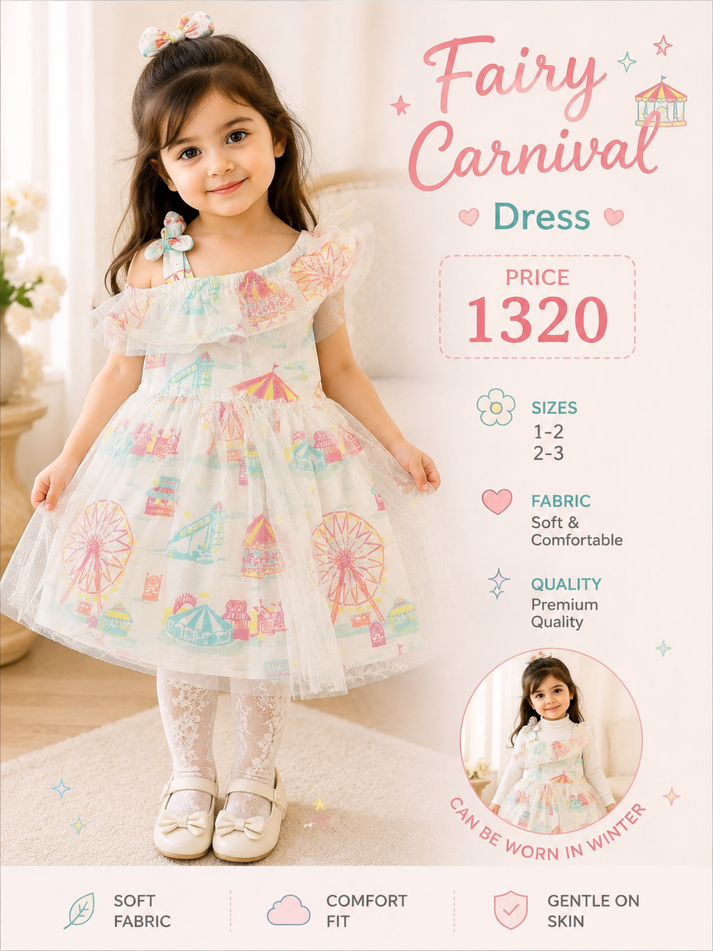 Girls Fairy Carnival Tulle Dress