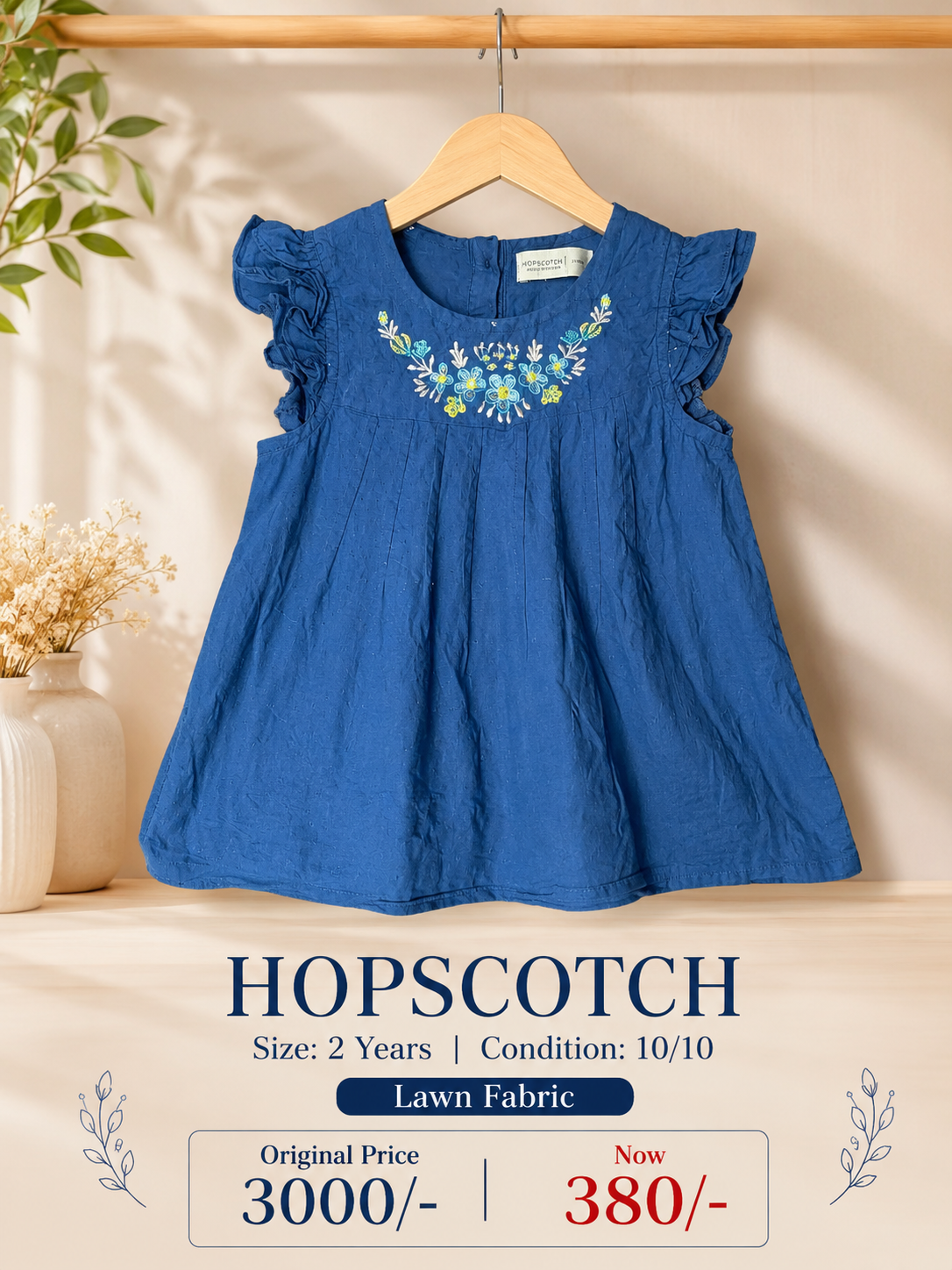 Hopscotch Girls Lawn Dress with Shorts – Size 2 Years | Excellent Condition