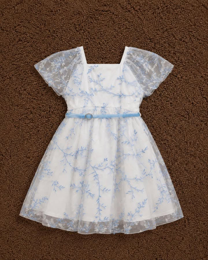 Original Minnie Minors Blue & White Girls Frock – Size 4 to 5 Years | Premium Preloved Dress