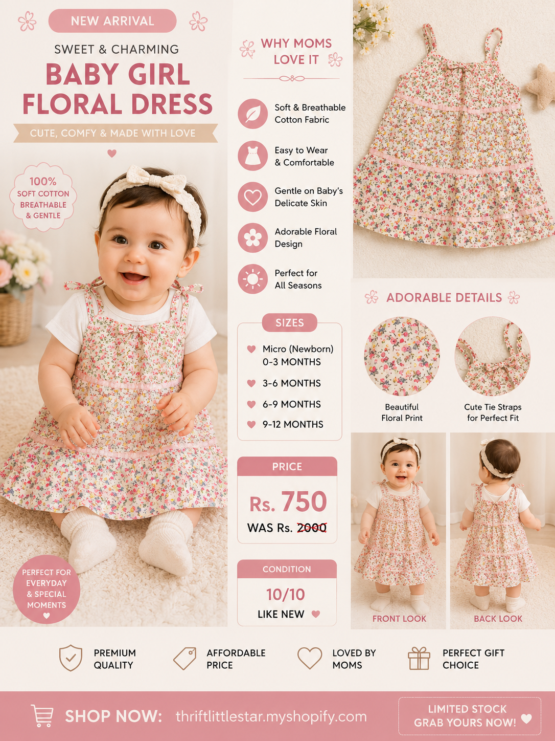 Baby Girl Floral Cotton Dress