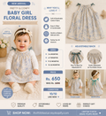 Baby Girl Blue Floral frock