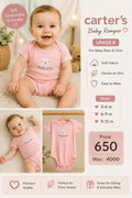 Carter's Baby Pink Cotton Romper (Unisex)