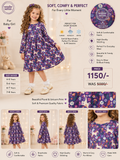 Wonder Nation Printed Floral & Unicorn Long Sleeve Frock