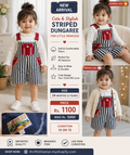 Caress Striped Dungaree Set for Girls