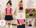 Stitched Club Cute Pink Striped Dress with Suspender Style Skirt